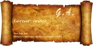 Gerner Andor névjegykártya