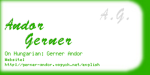 andor gerner business card